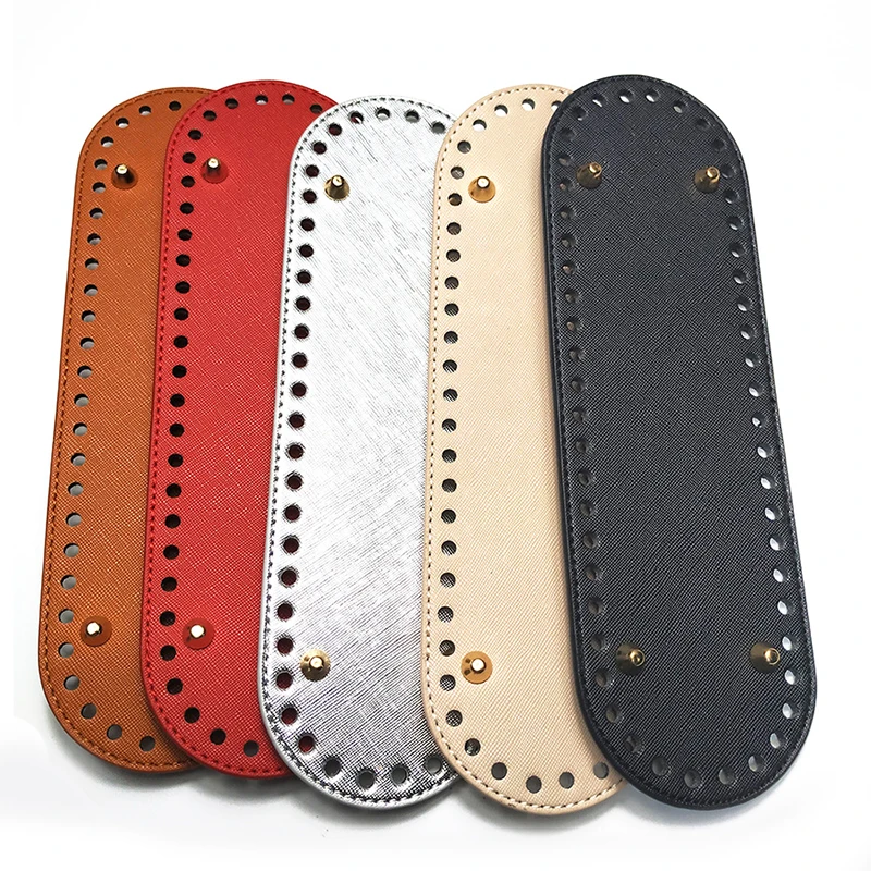 High Qualtiy pu Leather Bottom With Holes Rivet For Knitting Bag Handbag Bottom DIY Women Shoulder Crossbody Bags Accessories