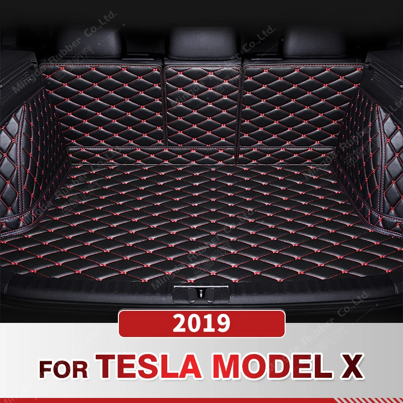

Автомобильный коврик для багажника с полным покрытием для Tesla Model X 6-Seat 2019, автомобильный коврик для багажника, подкладка для груза, защитные аксессуары для интерьера