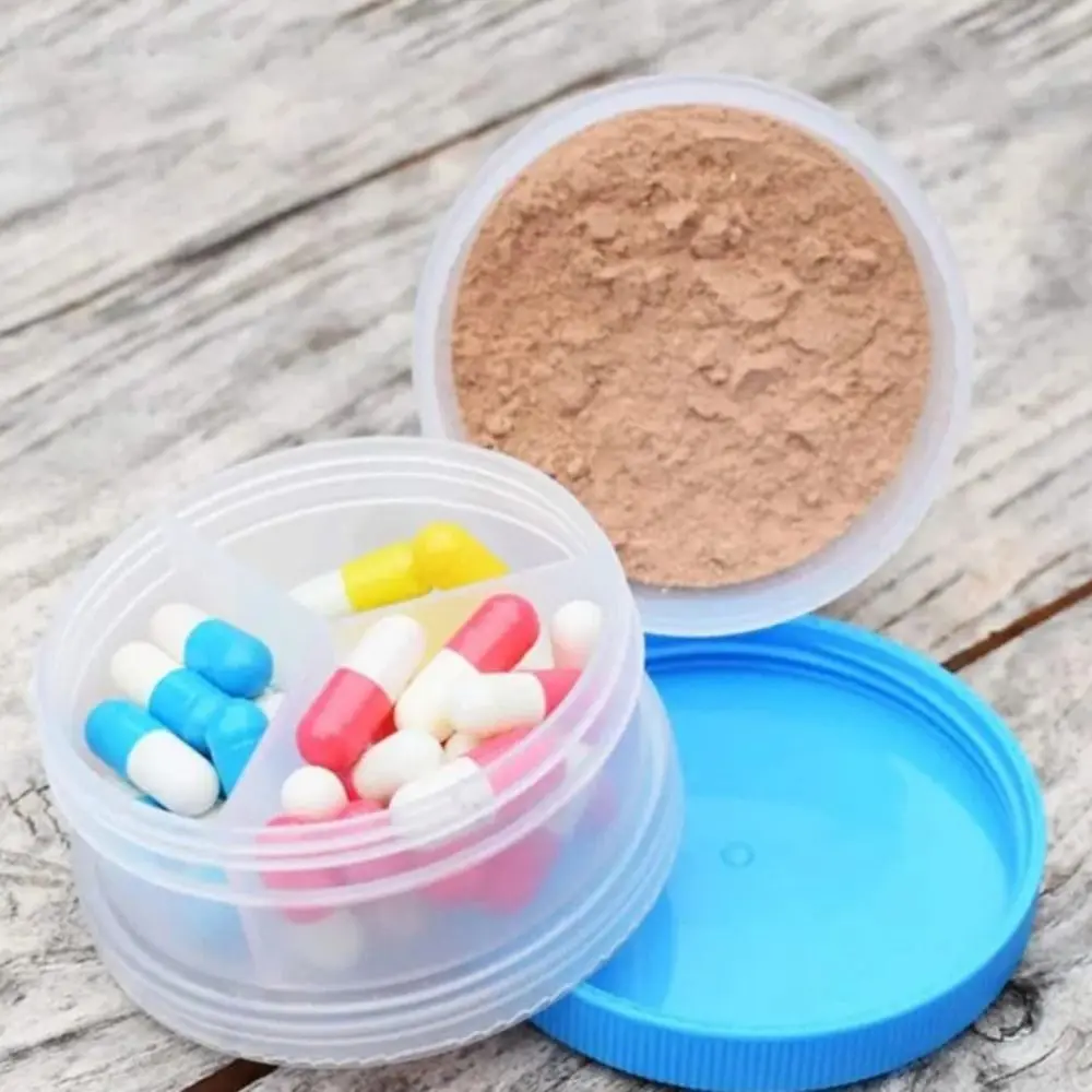 70ml Protein Powder Funnel Nutrition 2 Layers Plastic Protein Powder Container 2 in 1 Shaking Bottle Outdoor