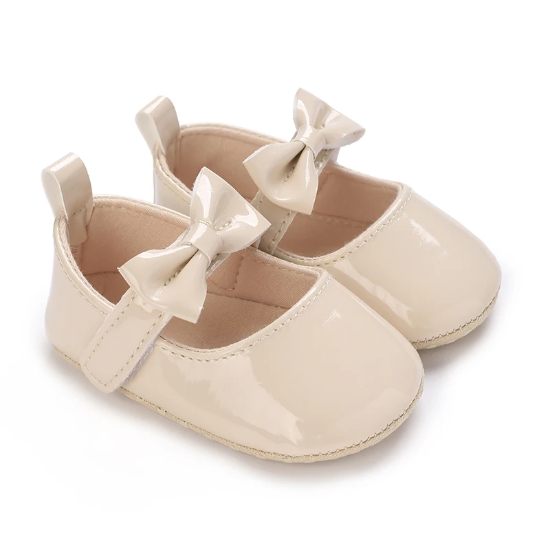 Baby Girls Shoes Bowknot Princess Dress Shoes PU Anti slip Soft Sole Infant First Walkers Newborn Crib Baby Baby Girl Shoes