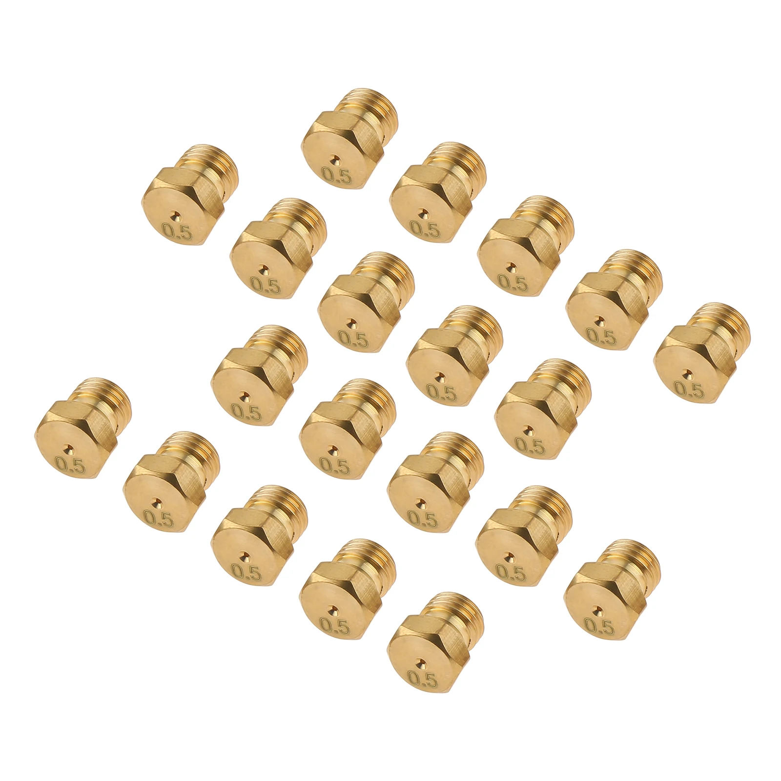 Brass Jet Nozzle 20Pcs M6&times;0.75mm/0.5mm for Propane LPG Natural Gas Pipe Water Heater DIY Burner Parts LP Gas Conversion Kit gas burner nozzle