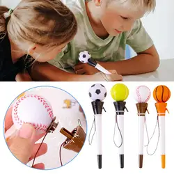Soccer Ball Decoration Pen Smooth Writing Ballpoint Pen Novelty Sports-themed Decompression Bounce Ballpoint Pen for Studen U3C6