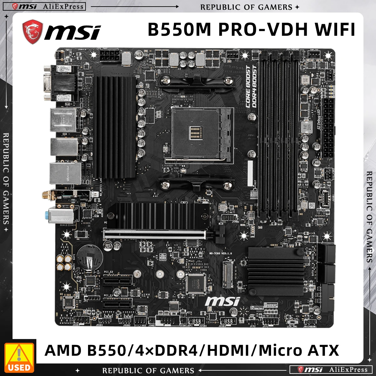 B550 Scheda Madre Msi B550M Pro-Vdh Presa Wifi Am4 Ddr4 128Gb Pci-E 4.0 M.2 Sata Iii Hdmi Micro Atx Supporto Ryzen 5500 Cpu