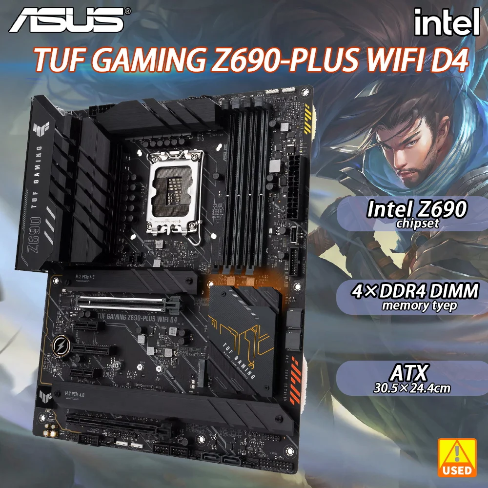 Scheda Madre Lga 1700 Asus Tuf Gaming Z690-Plus Wifi D4 Adotta Chipset Intel Z690 4 X Ddr4 5333 (Oc) Mhz128Gb Pci-E 5.0 4 X M.2 Atx