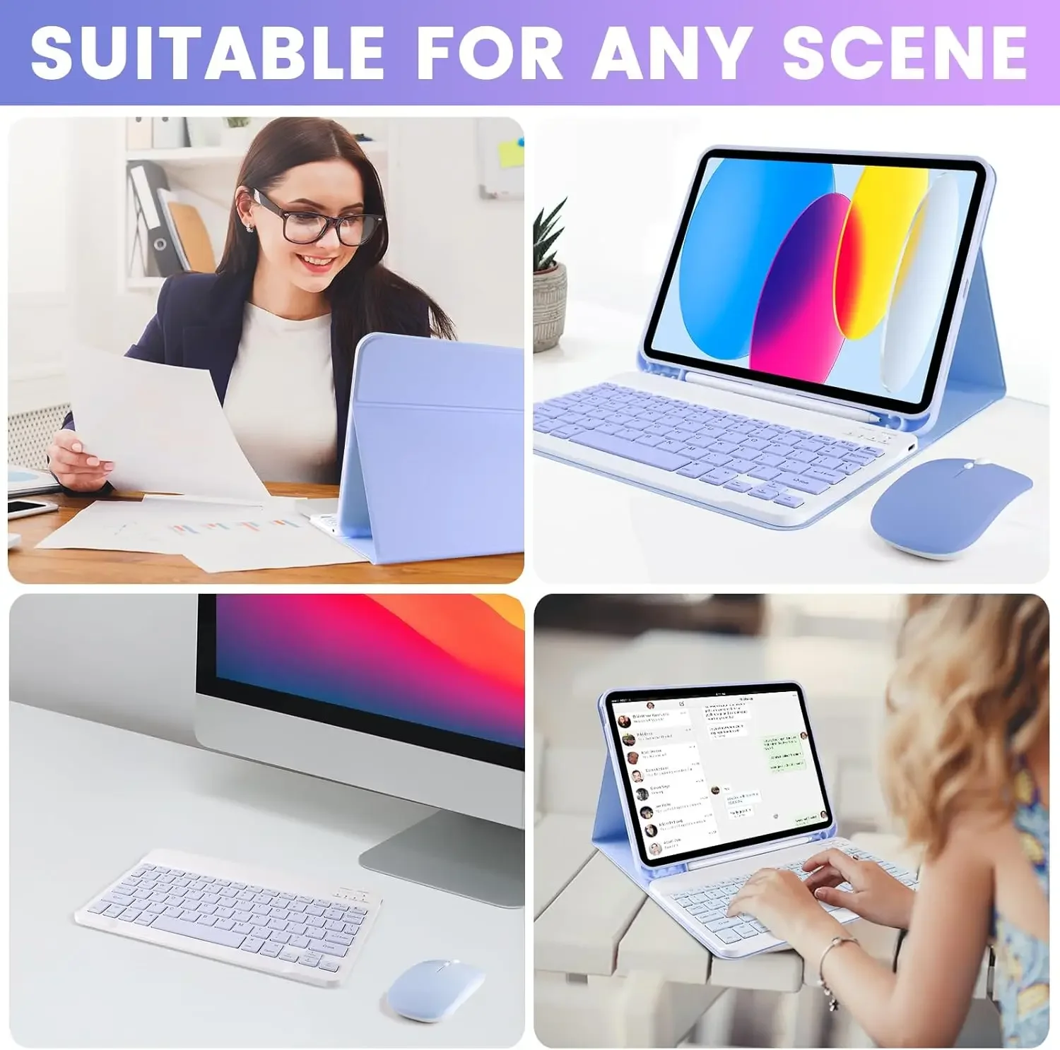 Removable Keyboard Cover Case for Tablets, 11-10.9 Inch