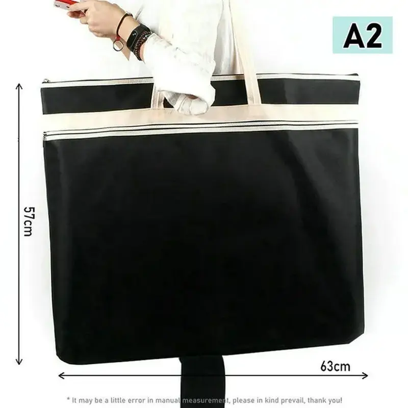 Portable A2 Portfolio Folder File Bag A1 Plus Size Zipper Bag