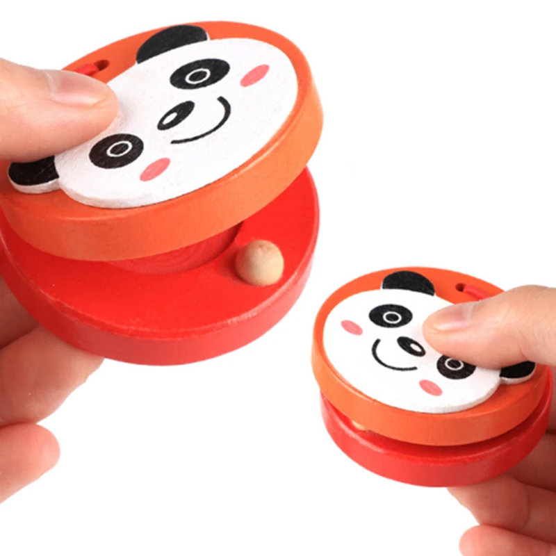 Description Picture 6 of itemKids Cartoon Wooden Castanets Music Instruments Baby Clapper Handle Musical Instruments Toys Educational Toys For Children