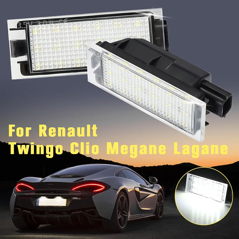 

2x LED License Number Plate Light Lamps For Clio 3 4 Master 2 3 Trafic 3 Megane 2 3 4 CC Twingo 2 3 Kangoo Espace 5 Wind