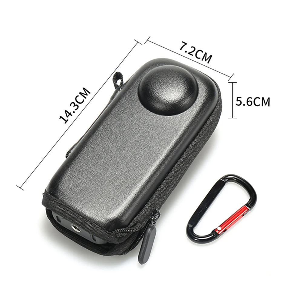 Case for Insta360 X4 Accessories PU Portable Carrying Case Anti-scratch Travel Storage Case with Carabiner Portable Storage Bag 6