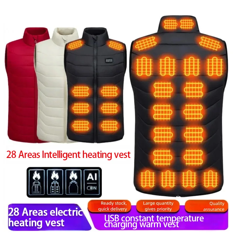 Gilet chauffant USB homme et femme pour la pêche hivernale, veste sans manches intelligente