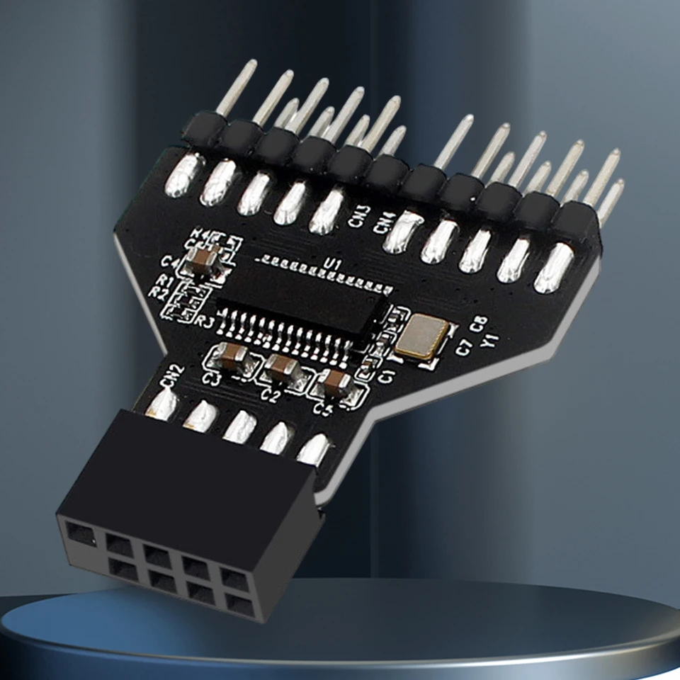 USB 2.0 9 Pin Motherboard Extension Adapter Hub