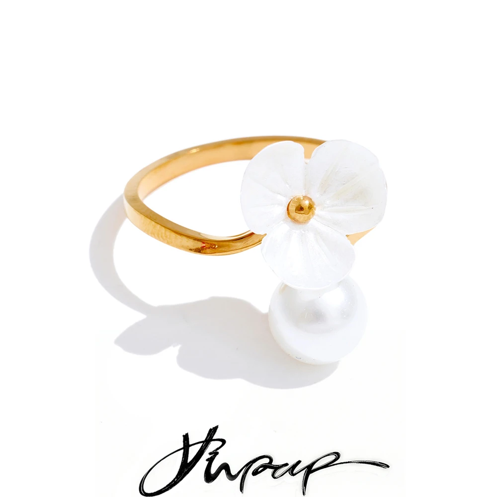 Yhpup Jewelry Ring Stainless Steel Korean Accessories