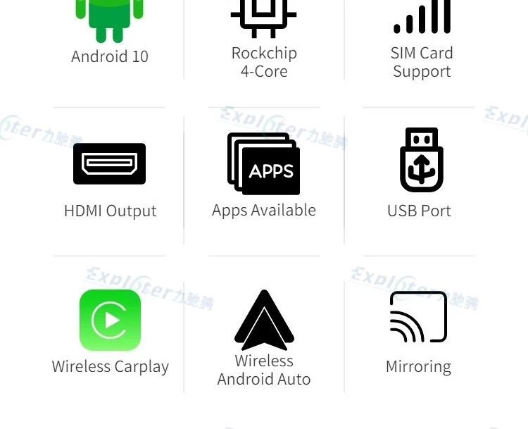 Carplay AI Box Android 10 HDMI Wireless Android Auto Mirroring GPS Touch Smart 4G+64G USB Youtube for RAV 4 Mazda CX headrest blu ray player