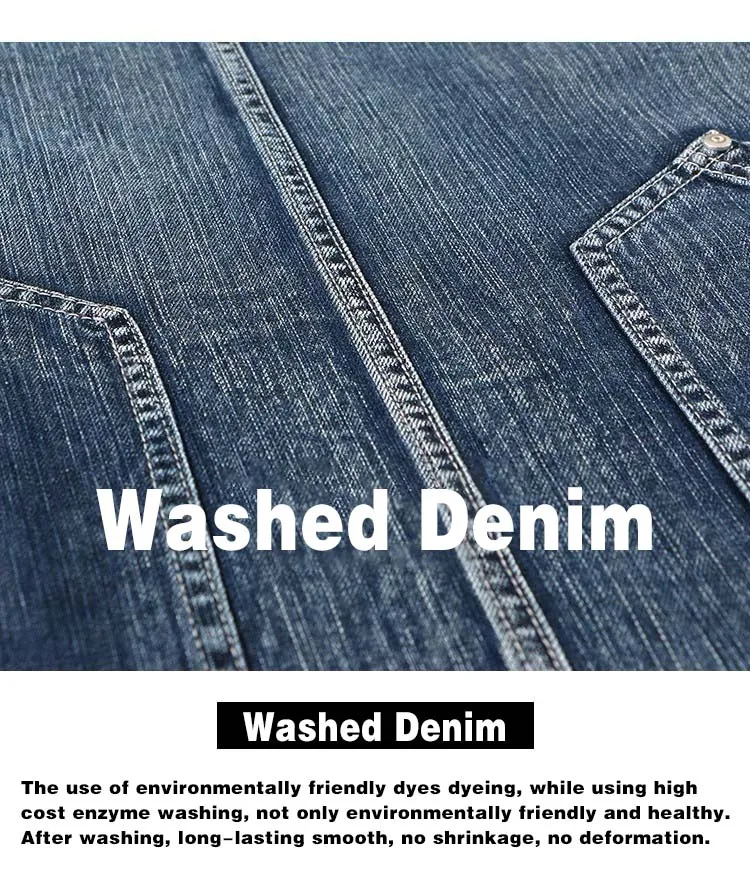 Heißes Waschwasser schwarz blau Denim Schürze Restaurant Cafe Friseur Bäckerei gebacken Männer und Frauen Arbeits kleidung Taille verstellbare Schürze – Detail 4