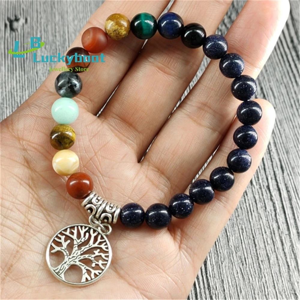 

Eight Planets Stone Yoga Bracelet Universe Planet Jewelry Men And Women Couple Accessories