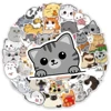 50PCS Cartoon Cute Cat Animal Personality Graffiti Creative Sticker Toy Skateboard Guitar  Computer Refrigerator Desk Decoration 4