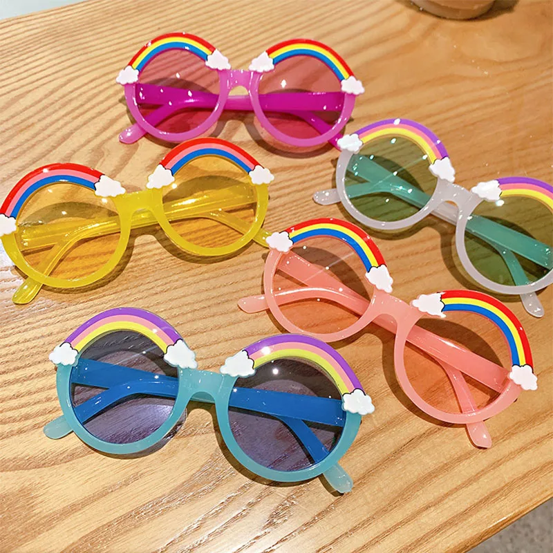 Children Fashion Sunglasses Girls Decorate Rainbow Sun Glasses Baby Outdoor Sunshade Eyewear UV400