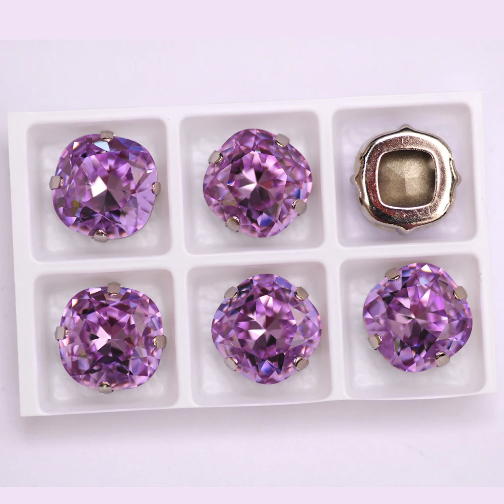 Violette K9-Glas-Kristalle mit Gold- und Silberkrallen, aufnähbare Strasssteine für Tanzkleider, Dekoration, Schmuckherstellung, Taschen. – Detail 11