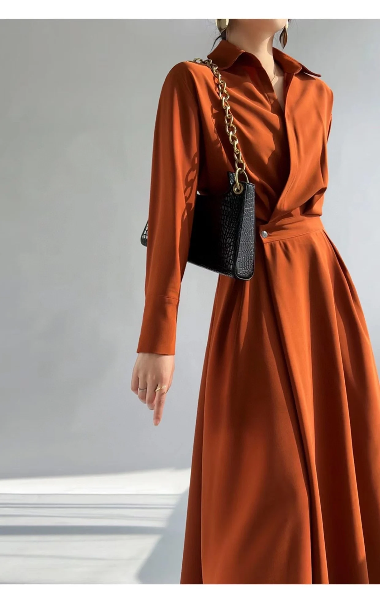 

Новинка 2023, элегантное приталенное платье во французском стиле с длинным рукавом, модель 0830 на осень