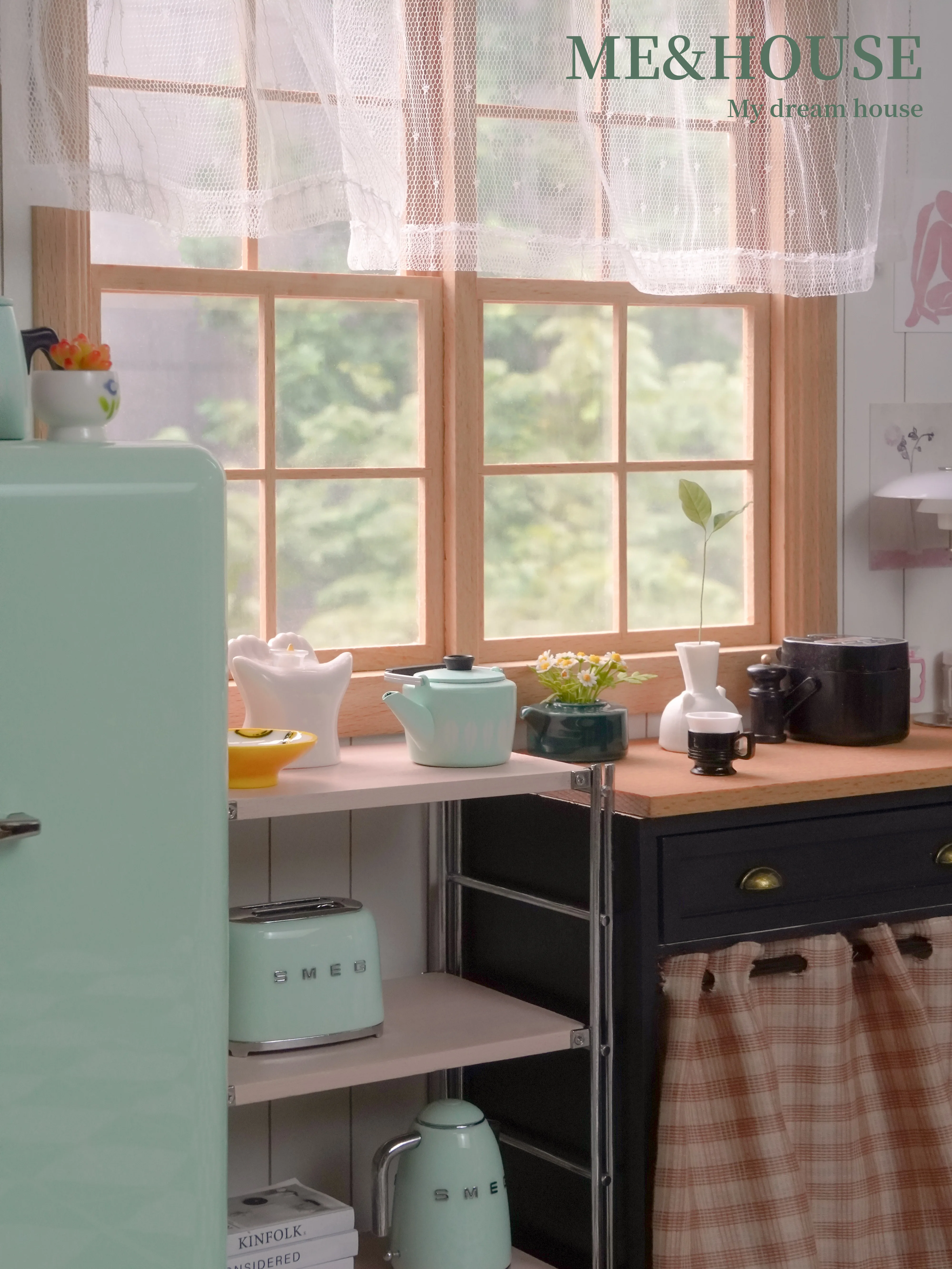 1/6 doll house model furniture accessories mini model DIY lace curtain/floor curtain/semi-curtain 2