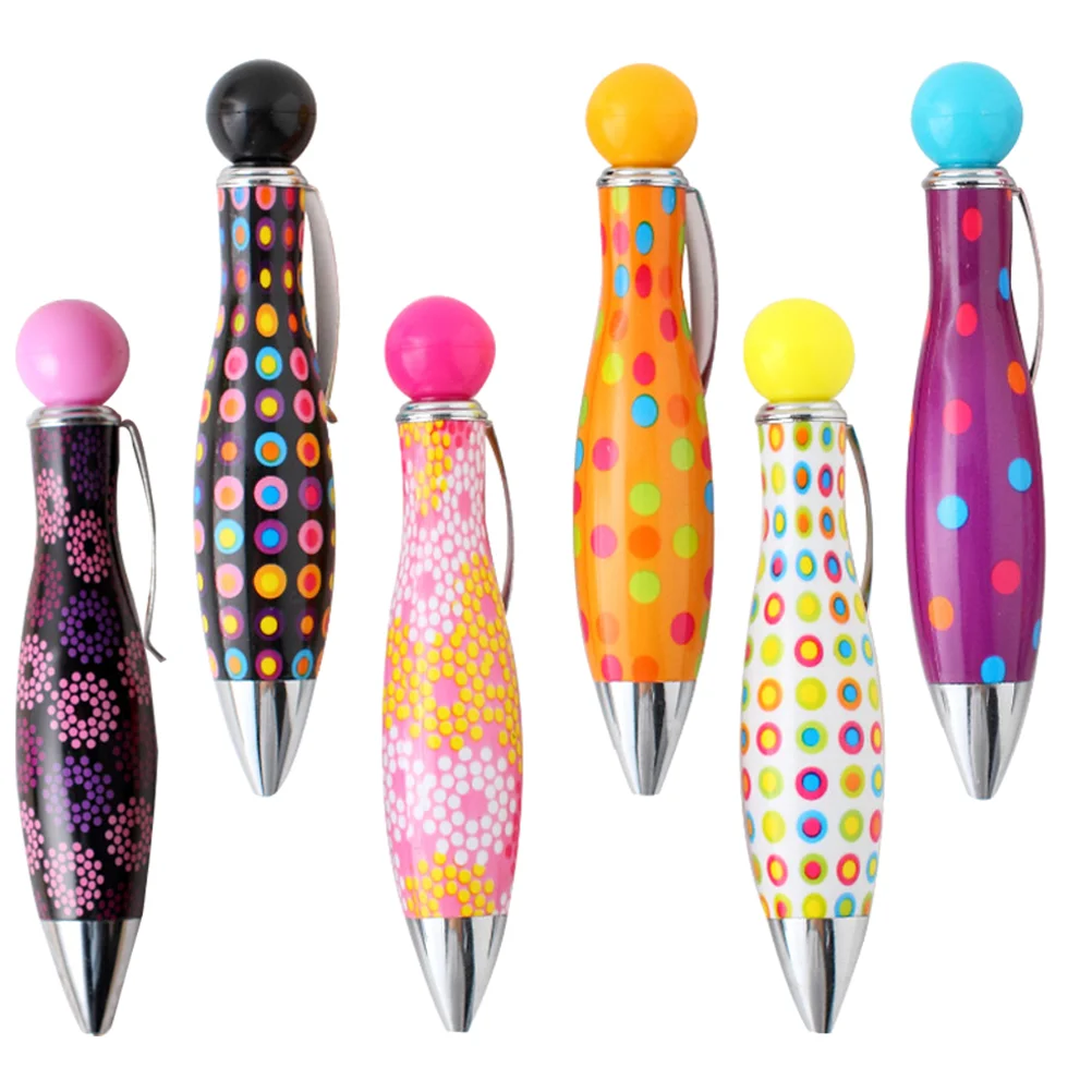 

6 Pcs Colorful Ink Pen Fine Point Ballpoint Pens Student Mini Pupils Novelty Come
