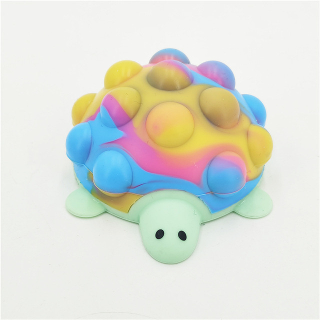 3D Turtle Pop Toys Silicone Push Bubble Fidget Tortoise Relieve Stress Squeeze for Kids Boy Girls Gifts