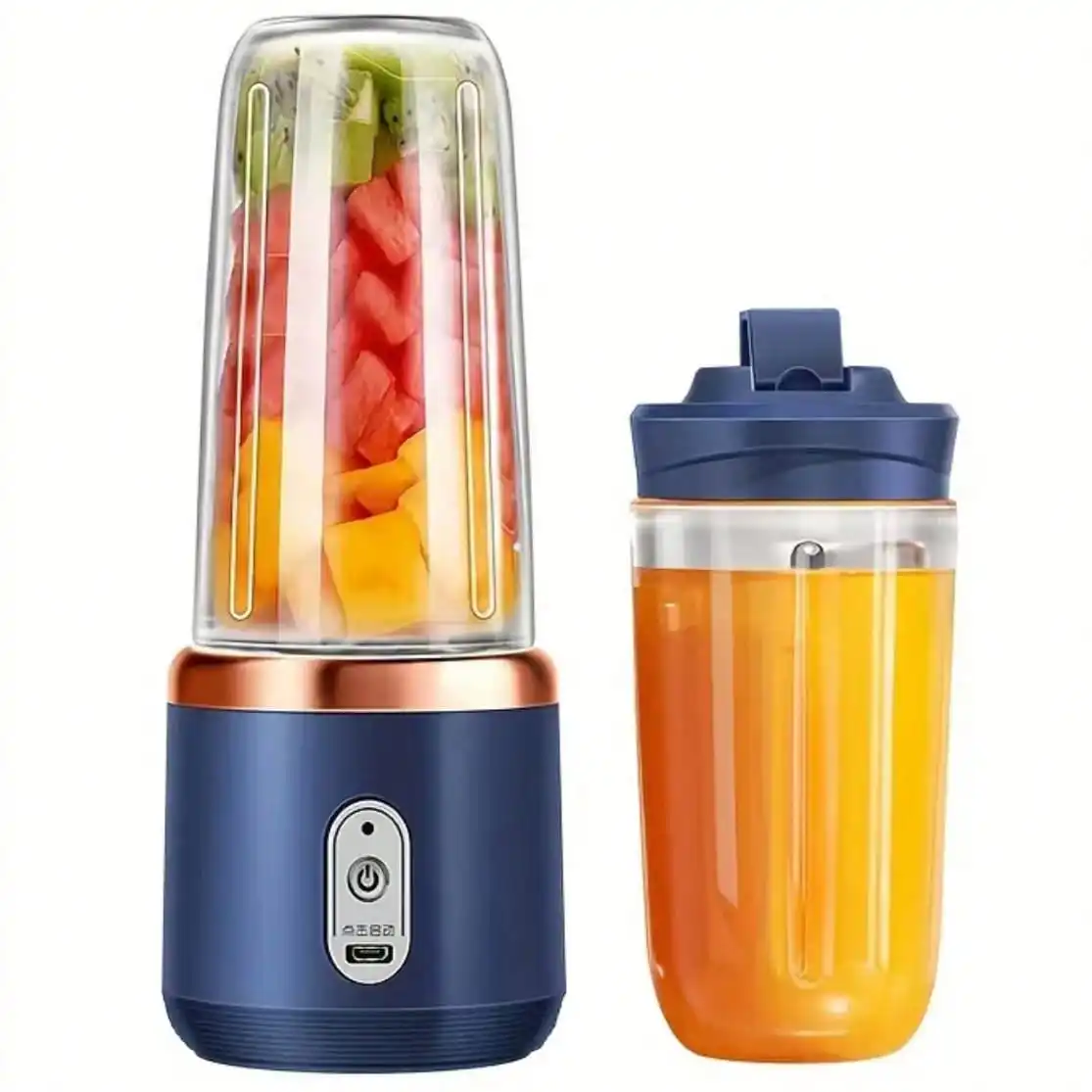 Compact Rechargeable Juicer Cup, Multi-Functional Fruit Mixer, Ice Crusher, Citrus Squeezer, Travel Smoothie Blender 4