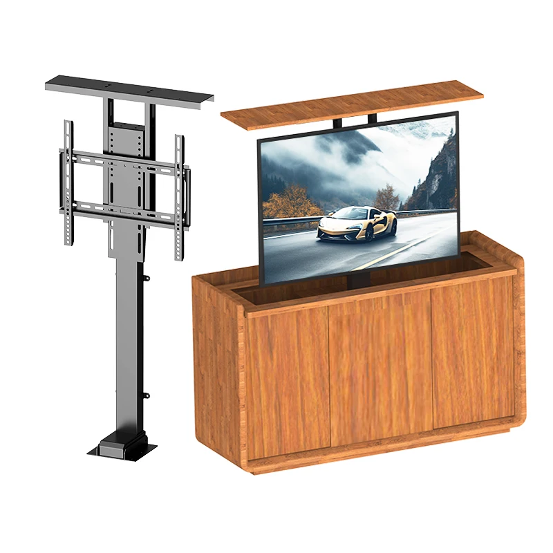 32-75 Inch Motorized Hidden Vertical Height Adjustable TV Lift /Remote Control Smart Electric Up And Down Cabinet TV Stand