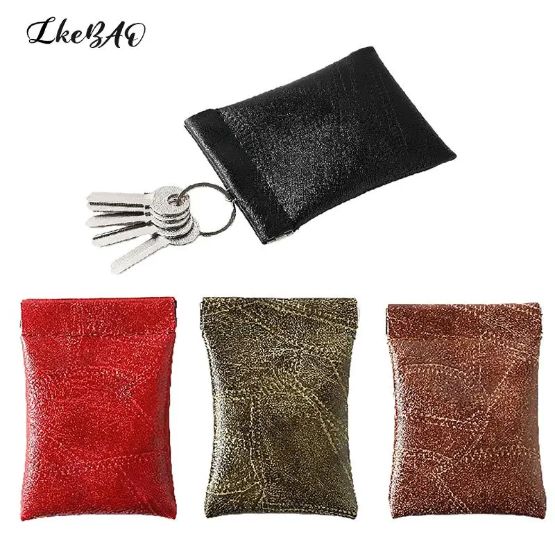 

1PCS Keyring Coin Purse Fashion Leather Long Pocket Key Wallet Women Men Small Money Change Bag