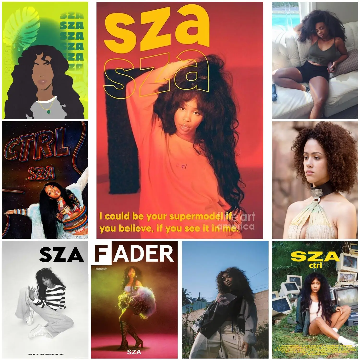 SZA 포스터 장식 그림 캔버스 포스터 선물, 벽 아트, 거실 포스터, 침실 그림