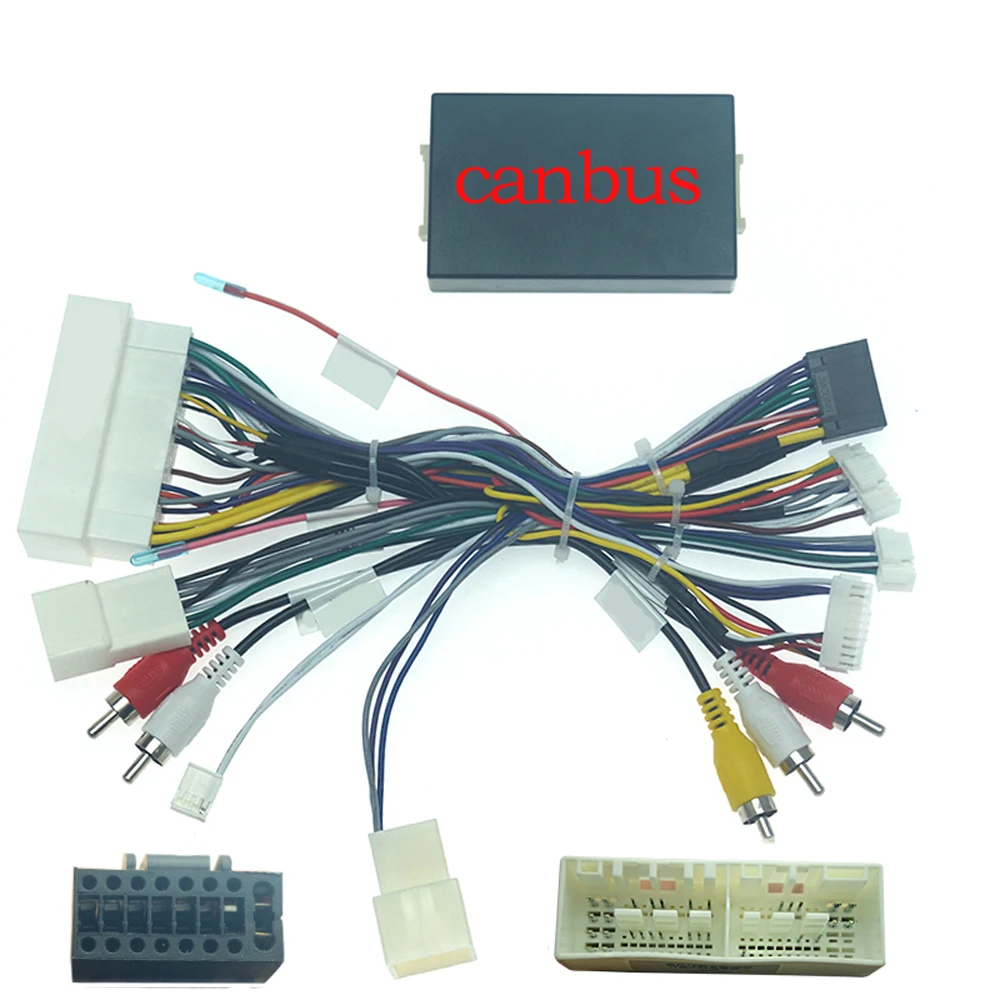 WQLSK Car Audio 16PIN DVD Player Power Calbe Adapter With Canbus Box For Hyundai Encino IX35 Tucson KIA K3 K5 KX7 Stereo Plug