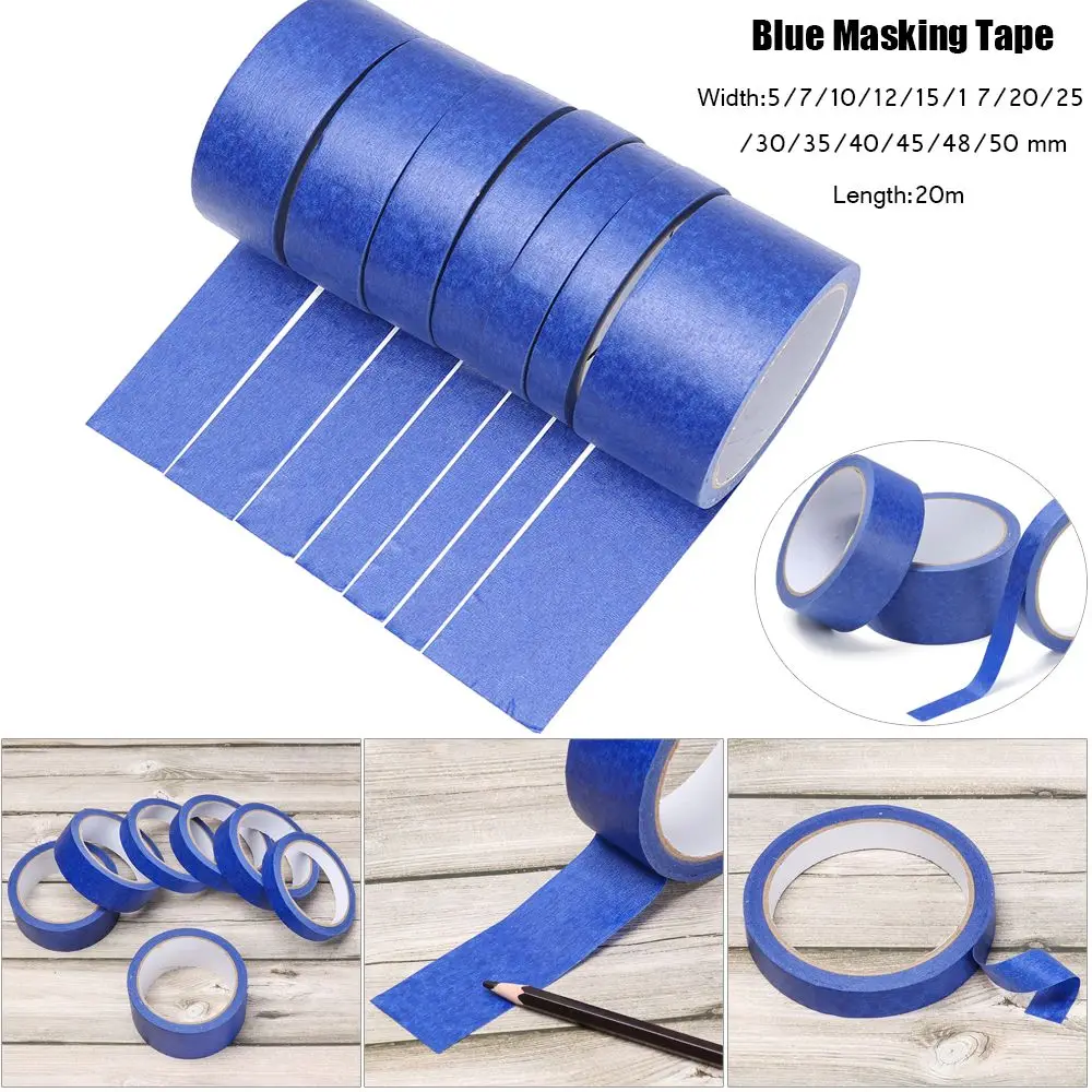 Paper Paciner 20M Blue Painters Clean Peel Masking Tape Adhesive DIY Painting Paper ...