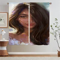 Oil Painting Beautiful Woman Modern Living Room Curtains for Camera Curtain Short Window Curtains Home Bedroom Decoration Blinds 1