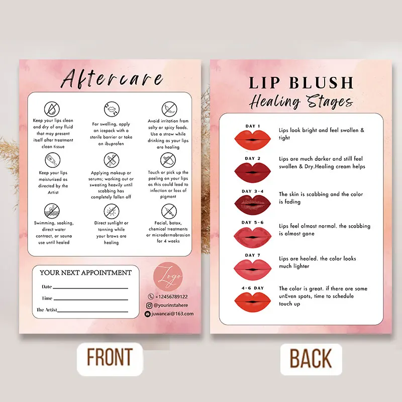 PMULipBlushAftercareCardInstructionCustomLipBlushTattoo