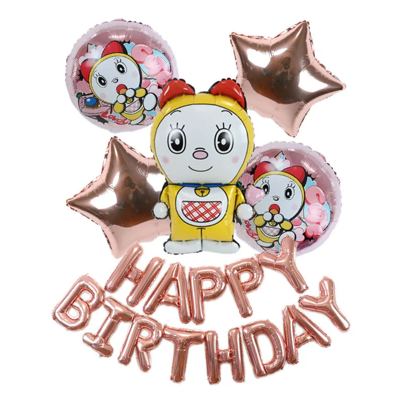 Doraemon & Dorami Birthday Balloon Set - Cartoon Anime Aluminum Balloons for Party Decor & Photography Props
