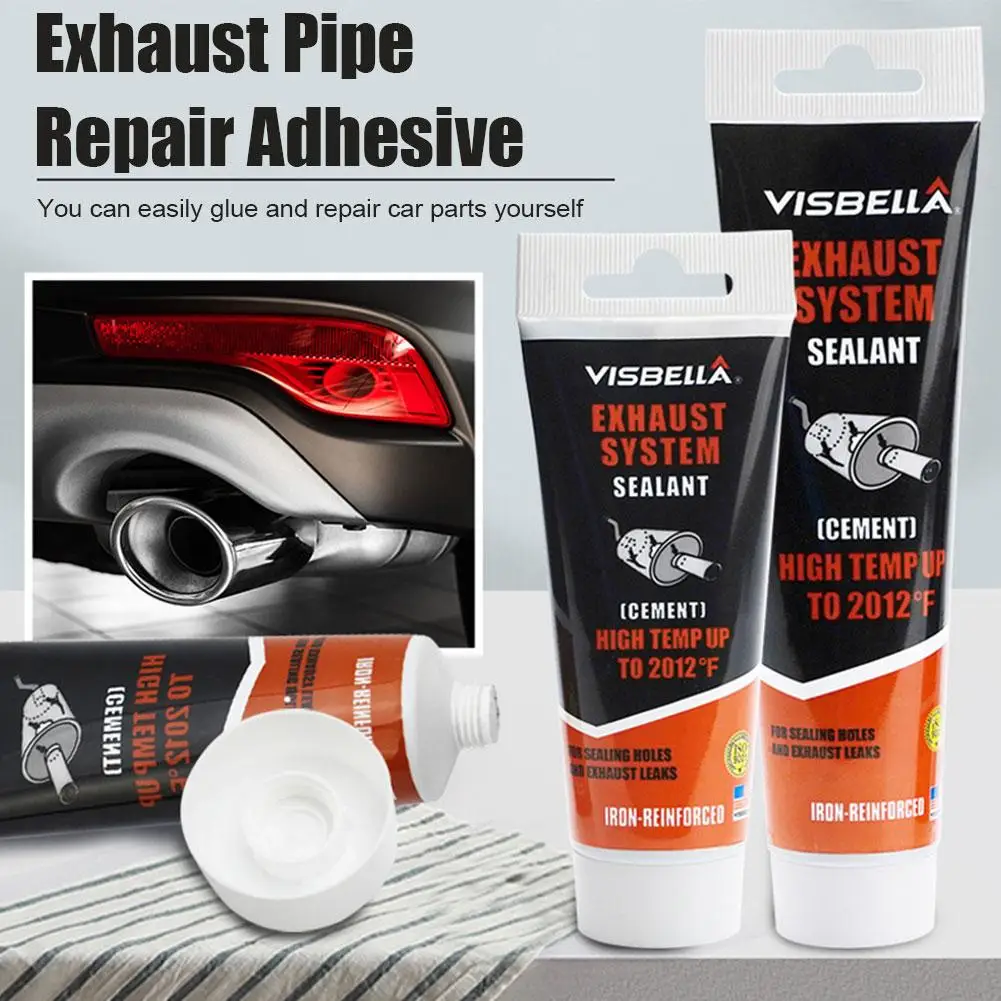 

Car Exhaust Paste System Pipe Repair Kits High Temperature Sealant Tailpipe Sealer Crack Adhesive Muffler 1100C Cement To I8D0