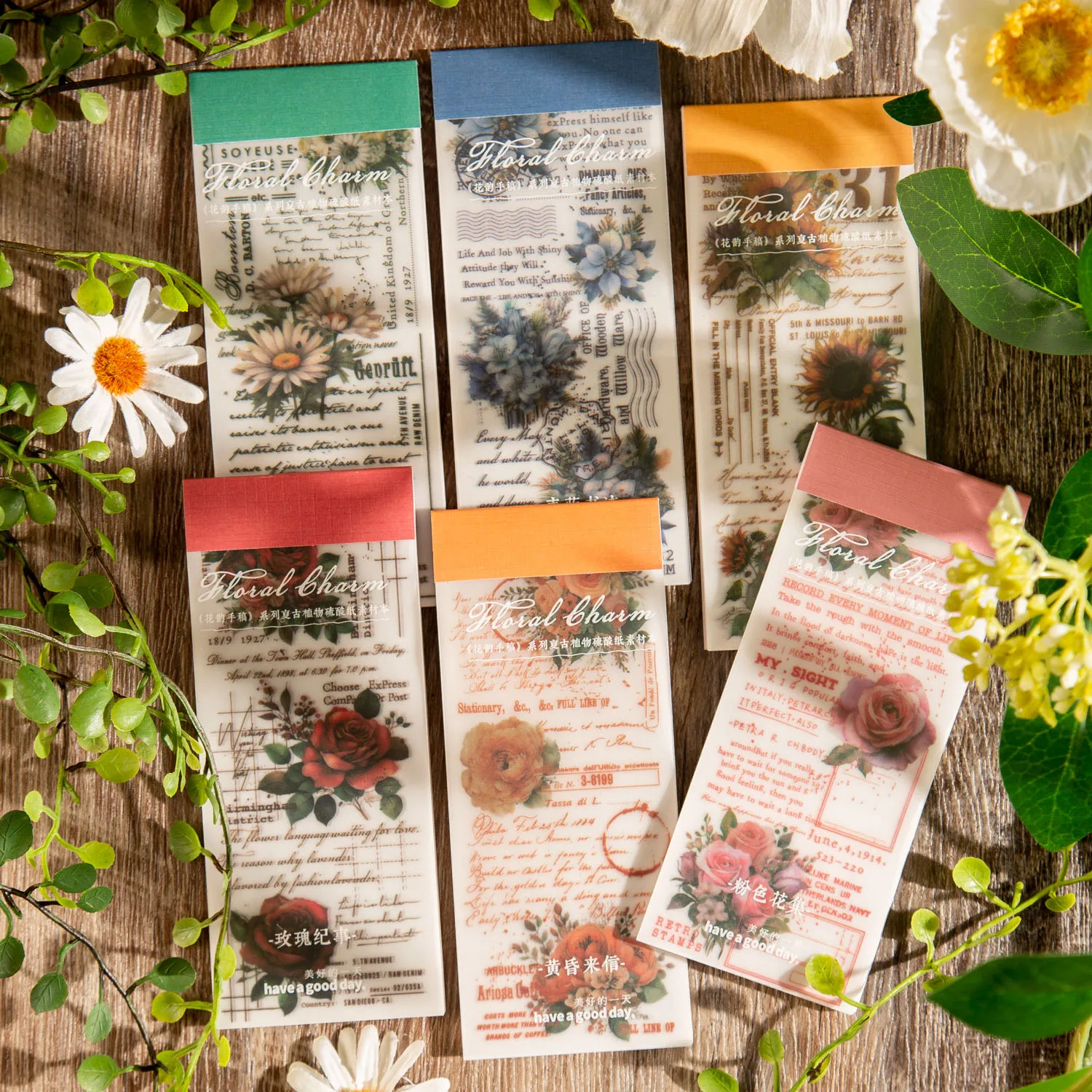 

6pcs/Lot Floral Manuscript Series Material Book