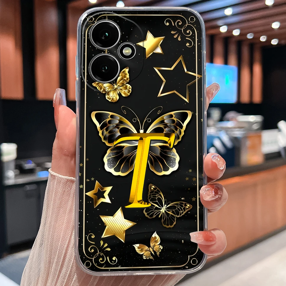 Luxury Letters Pattern Soft TPU Clear Silicone Anti-Drop Phone Case