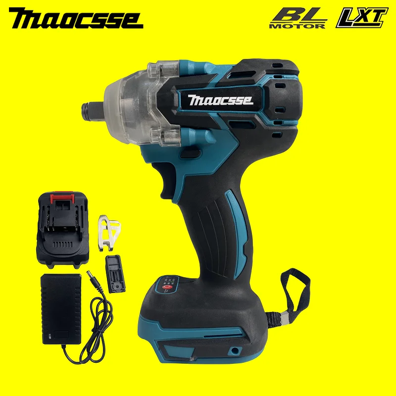 Electric Impact Wrench Rechargeable 1/2 Socket Wrench Cordless Without Battery Suitable for Makita 18V battery DTW285 aneng 2 in 1 bt speaker ac dc bench multimeter 19999 counts true rms voice broadcast multimeter without rechargeable battery