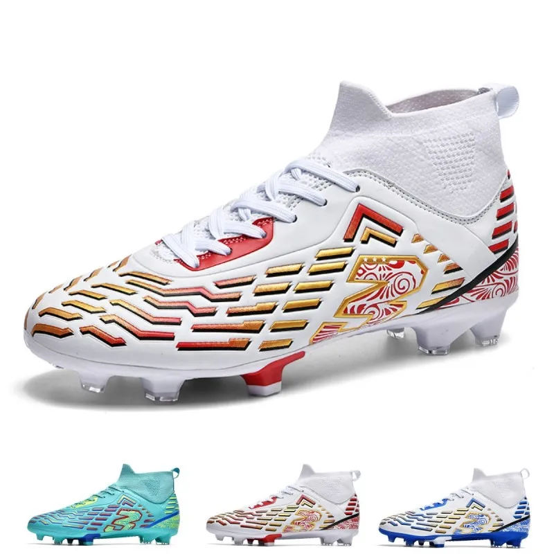 

Adult Professional Football Shoes TF/FG High Top Comfortable And Soft Football Boots Outdoor Anti Slip Competition Training Shoe