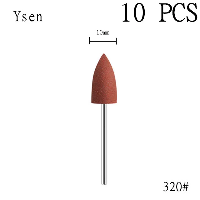 6-Piece Rubber Silicone Nail Drill Bit Set for Manicure and Polishing