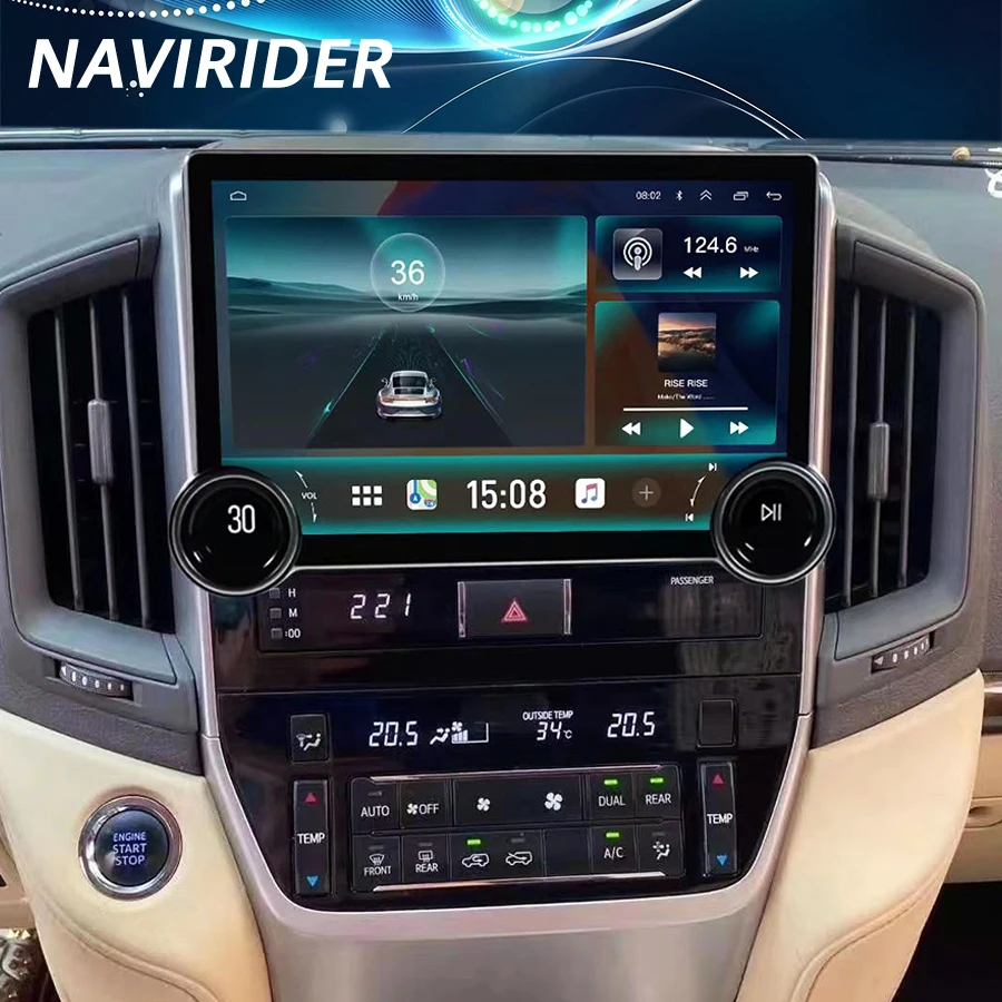 

11,8 дюймовый экран Android для TOYOTA LAND CRUISER LC200 2016 2017, мультимедийный плеер с двойной ручкой, Gps-навигация, беспроводной Carplay