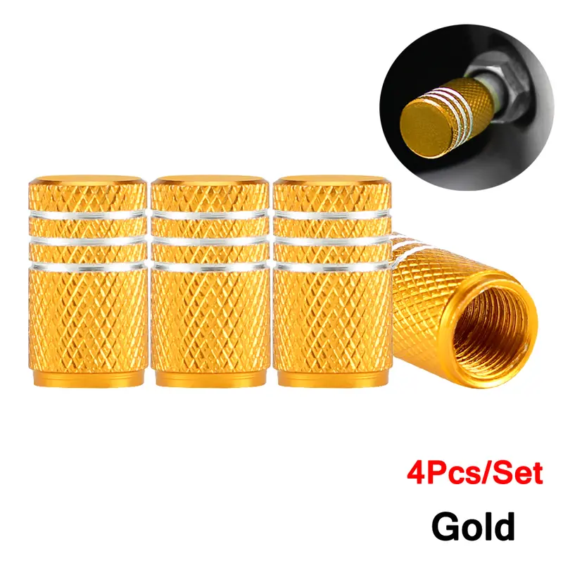 DSYCAR 4Pcs Silver Car Tire Valve Stems Cap Knurling Style Tire Valve Cap Aluminum Tire Wheel Stem Air Valve Cap for US Schrader - Image 11