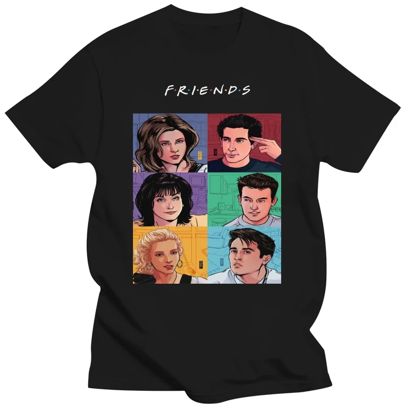 

Friends Joey Rachel Phoebe Chandler Monica Ross Black Men S-6Xl T Shirt New Unisex Funny Tops Tee Shirt