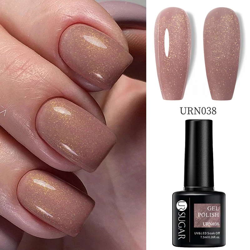 UR SUGAR 7.5ml Nude Glitter Color Gel Nail Polish Winter Warm Color Series Semi-permanent Varnish Professionals Manicure