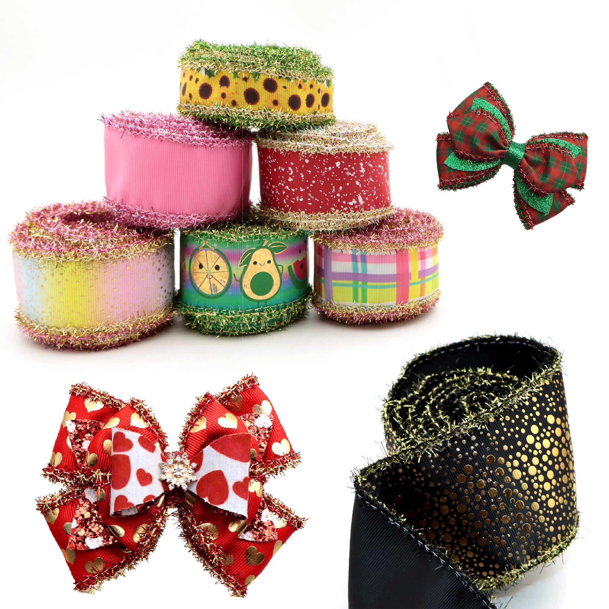 

Корсажная лента с мишурой по краю, 75 мм, 2 ярда/рулон