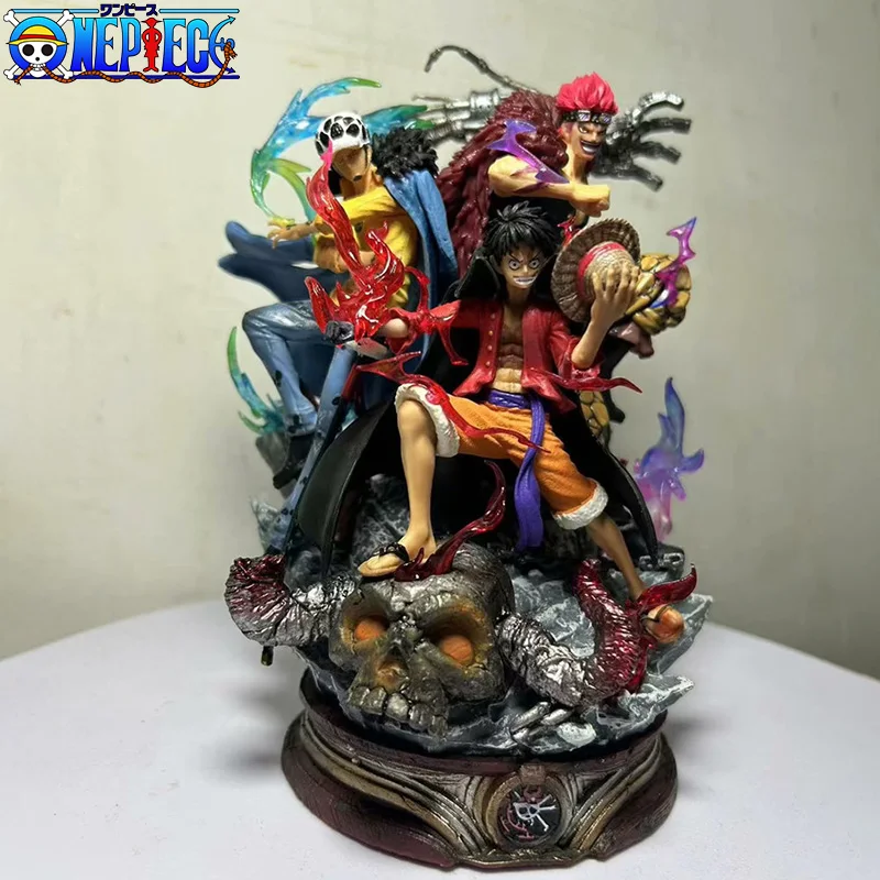 

New One Piece Anime Figures Luffy Kidd Law Worst Generation Gk Figurine Yonko Pvc Statue Model Collection Decoration Toys Gift