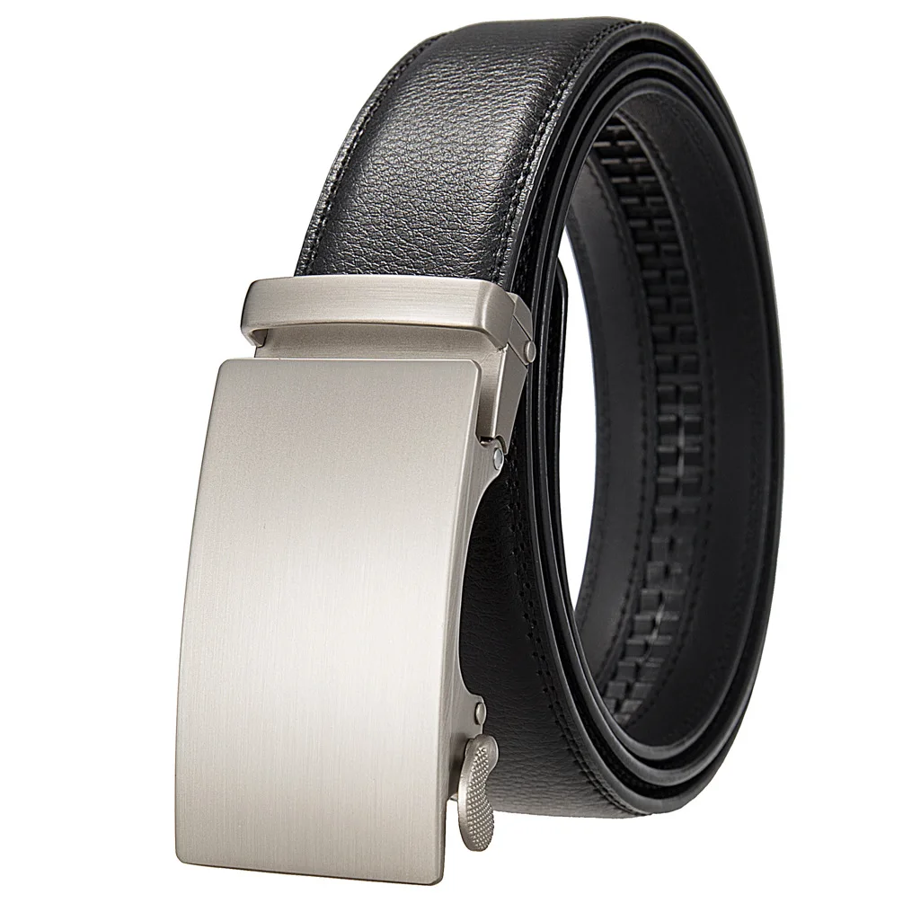 3,5 cm High-End Hübscher Metalllegierung Automatische Schnalle Gürtel Herren Echtes Leder Bund Mode Business Schwarz Braun Gürtel – Detail 5