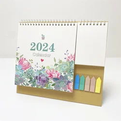 2024 Desk Standing Calendar Small Monthly Planner Table Office Calendar Mini Tabletop Schedule Wall Daily Decorative