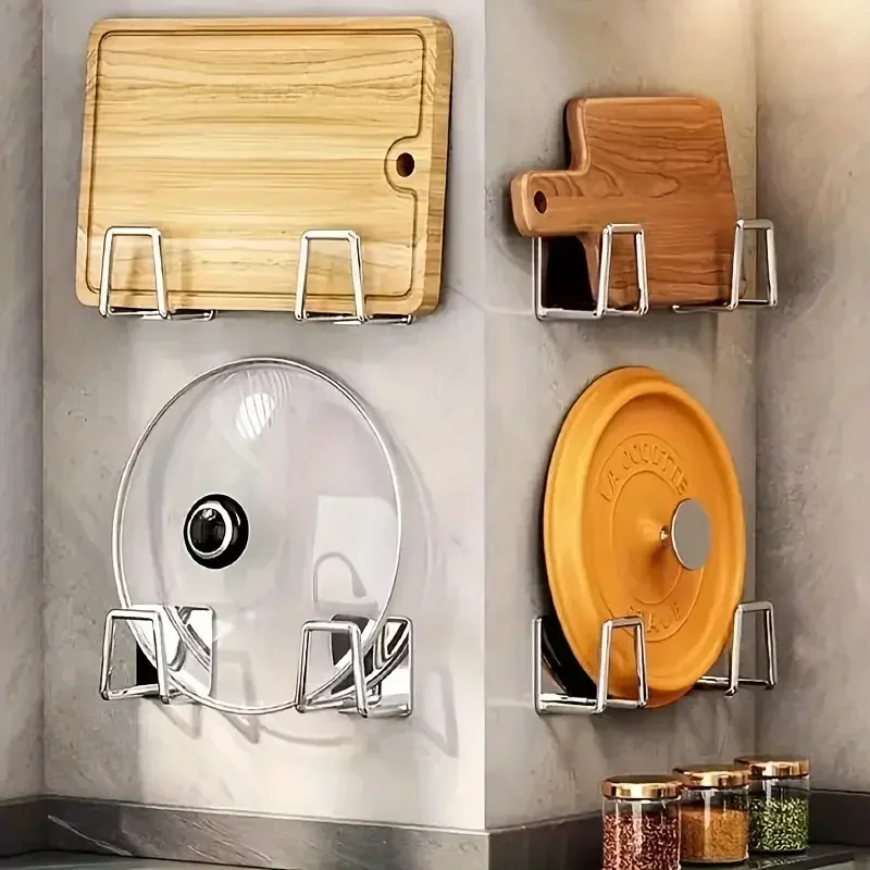 Kitchen Storage Rack 4Pcs Punching-Free Wall Under Cabinet Cutting Board Multi-functional Accessories